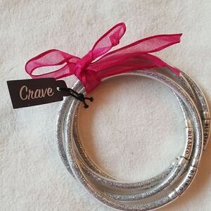 Crave bangles silver sparkly gel